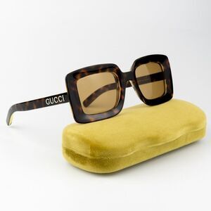 NEW Gucci GG1718S 002 Havana Brown Women Square Sunglasses GG 1718S